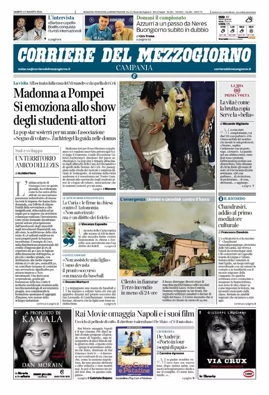 Prima-pagina-corriere del mezzogiorno-del-2024-08-17